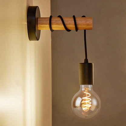 Black industrial wall bedside lamp