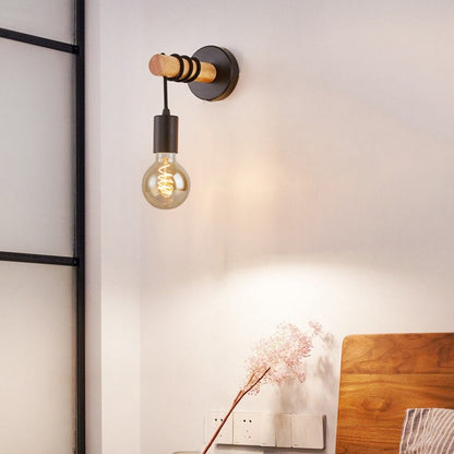 Black industrial wall bedside lamp