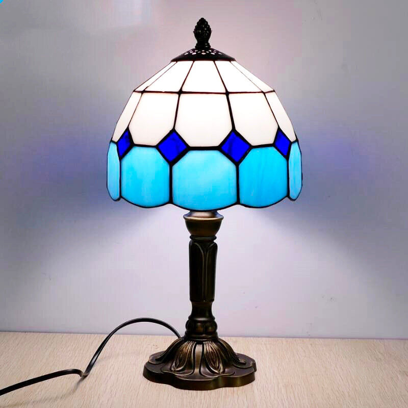 Blue Tiffany vintage bedside lamp