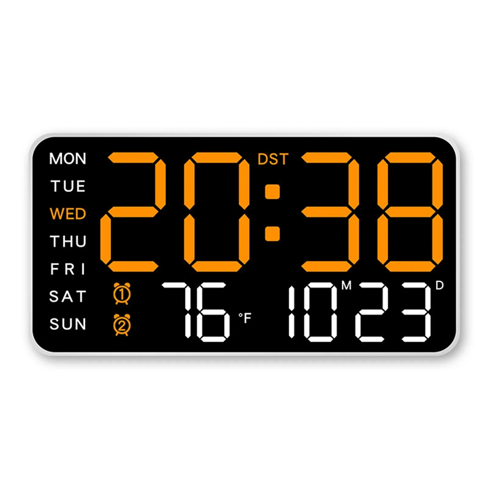 LED Digital Wall Clock | Large Display Time and Temperature