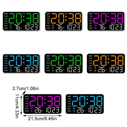 LED Digital Wall Clock | Large Display Time and Temperature