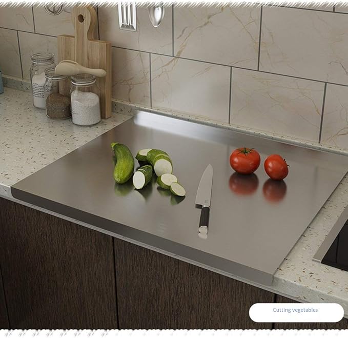 SliceGrip | Stainless Steel Cutting Board with Lip - Durable, Non-Slip, Hygienic Cutting Board for Kitchen