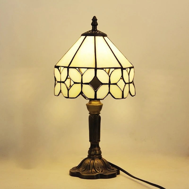 Retro Baroque LED Table Lamp E27 - Vintage Tiffany Glass