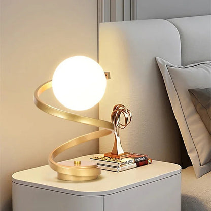 Modern Spiral Table Lamp | Elegant LED Bedside Light
