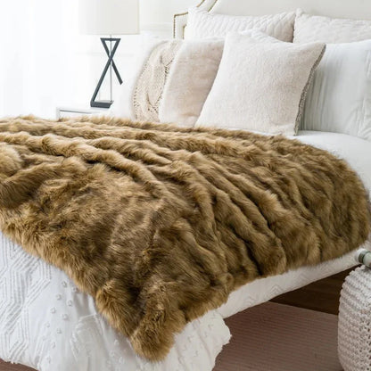 Luxyecs | Faux Fur Throw Blanket – Luxurious, Soft & Cozy Home Comfort