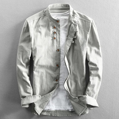 Men’s Casual Button Shirt | Modern Stand Collar - Luxyecs