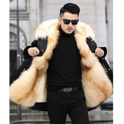 Men’s Hooded Parka Coat | Insulated Full - Length Warmth - Luxyecs