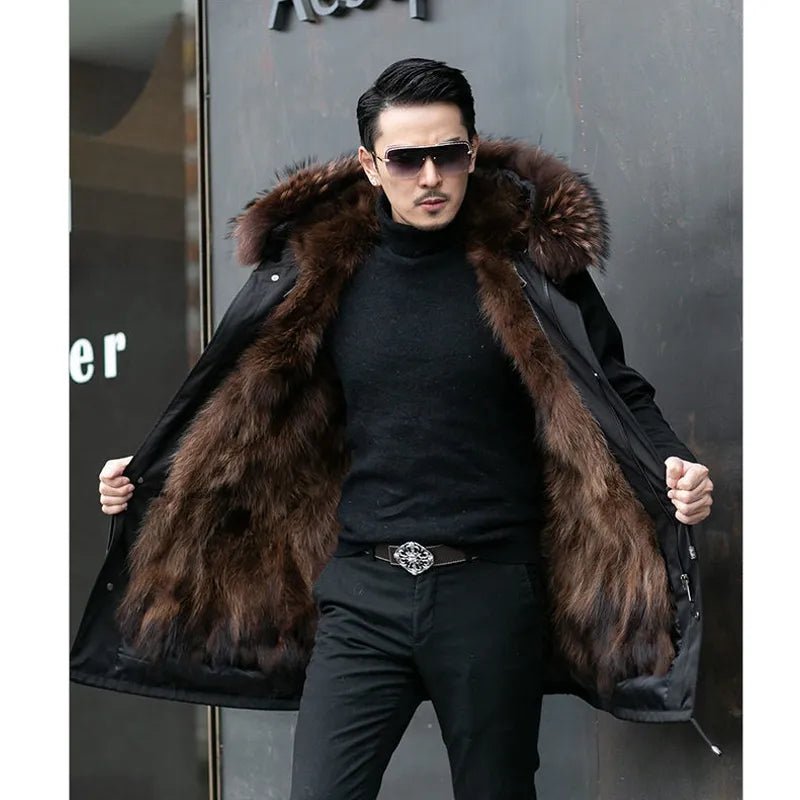Men’s Hooded Parka Coat | Insulated Full - Length Warmth - Luxyecs
