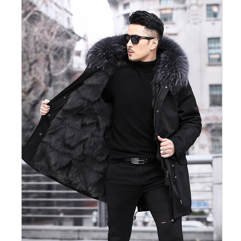 Men’s Hooded Parka Coat | Insulated Full - Length Warmth - Luxyecs