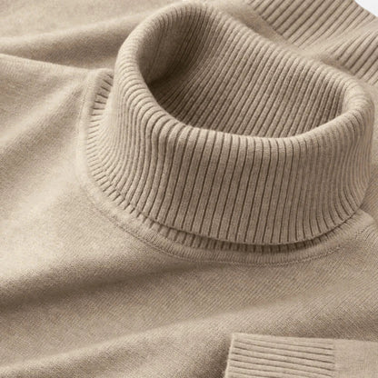 Men’s Knitted Wool Turtleneck Sweater - Luxyecs