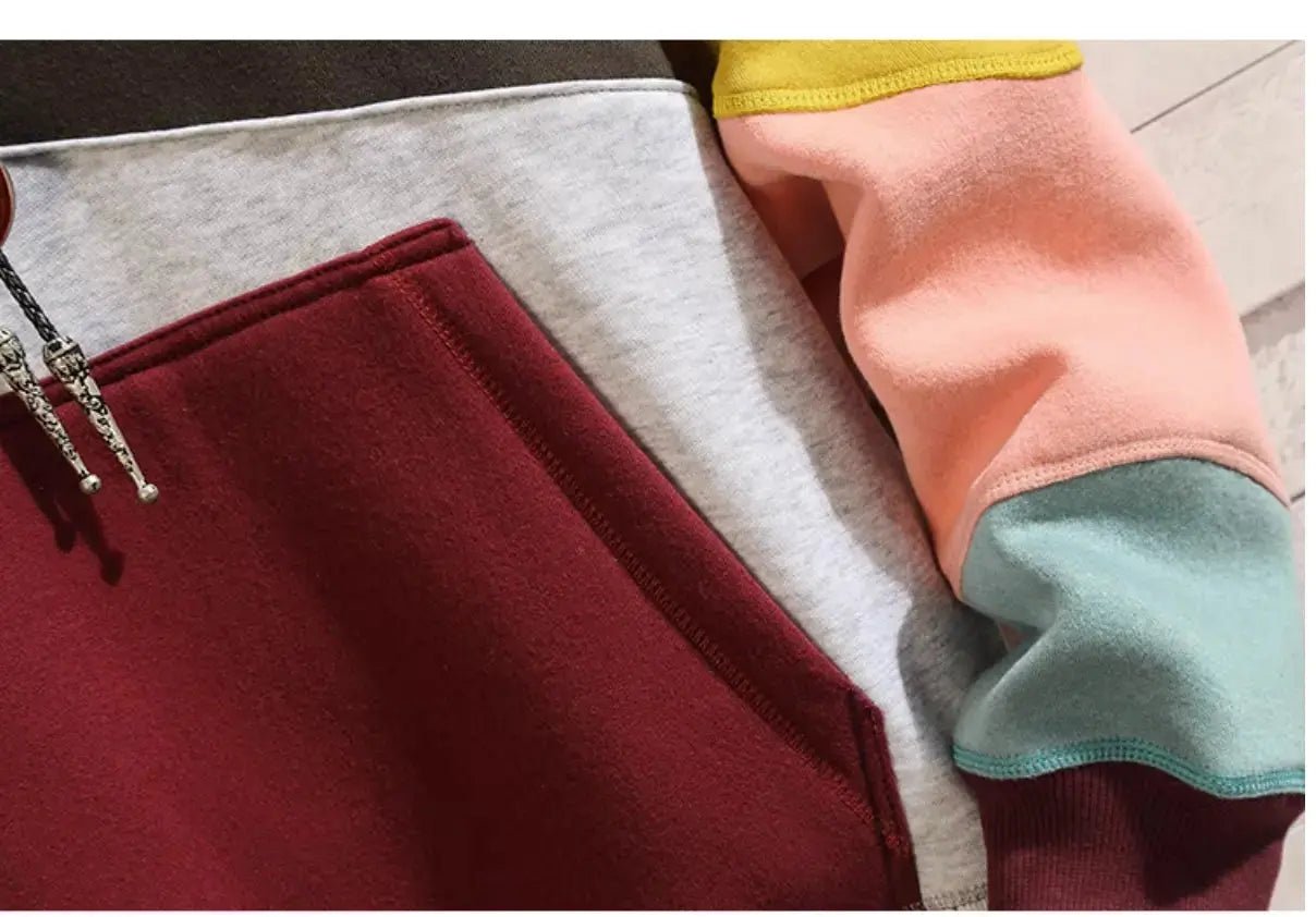 Men’s Pullover Hoodie | Modern Patchwork Design - Luxyecs