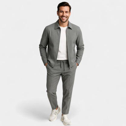 Men’s Two Piece Set Zip Jacket | Casual Jacket And Pants - Luxyecs