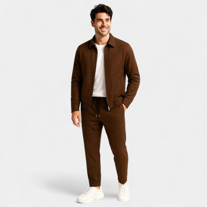 Men’s Two Piece Set Zip Jacket | Casual Jacket And Pants - Luxyecs