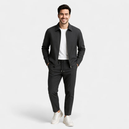 Men’s Two Piece Set Zip Jacket | Casual Jacket And Pants - Luxyecs