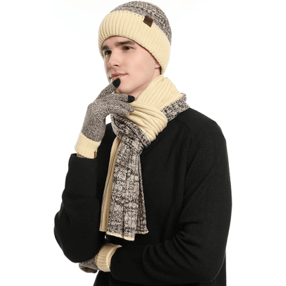 Men's Winter Beanie & Gloves Set - Victor - Luxyecs