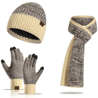 Men's Winter Beanie & Gloves Set - Victor - Luxyecs