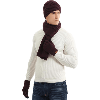 Men's Winter Beanie & Gloves Set - Victor - Luxyecs