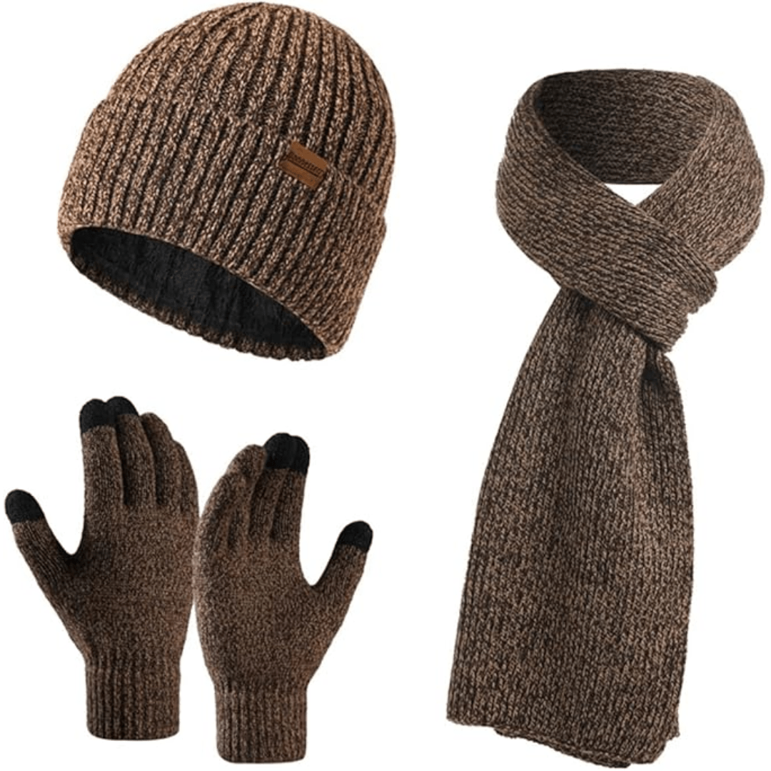 Men's Winter Beanie & Gloves Set - Victor - Luxyecs