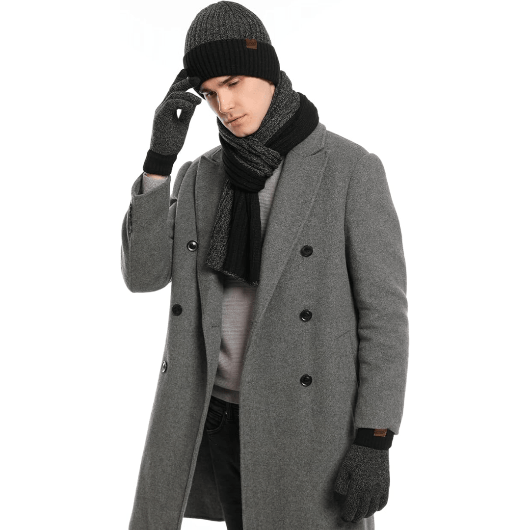 Men's Winter Beanie & Gloves Set - Victor - Luxyecs