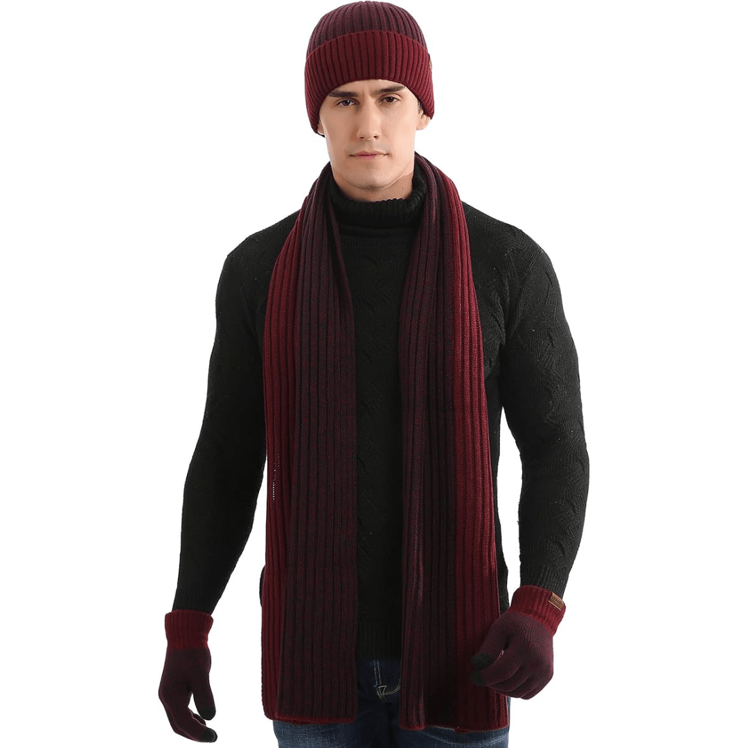 Men's Winter Beanie & Gloves Set - Victor - Luxyecs