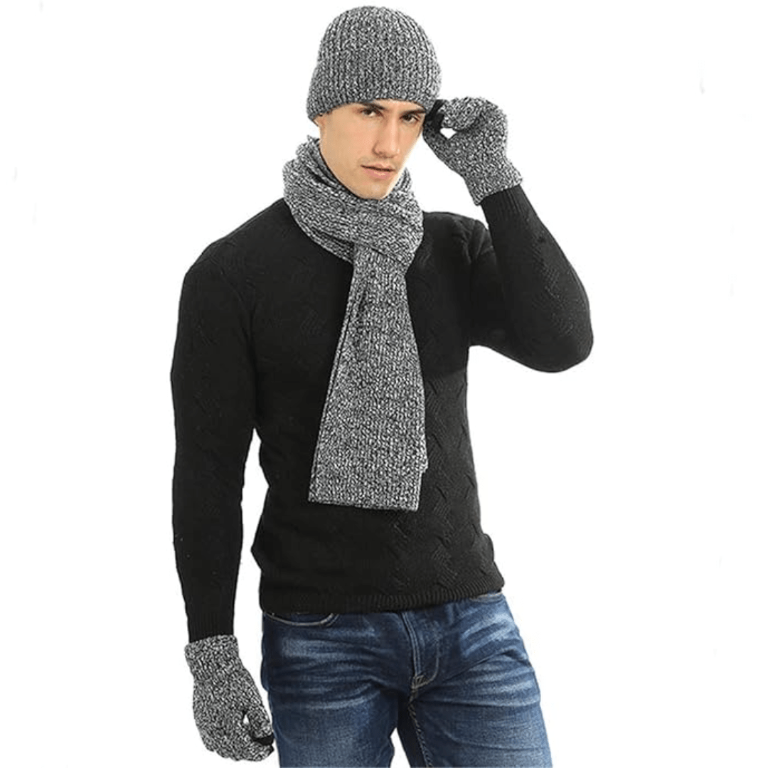 Men's Winter Beanie & Gloves Set - Victor - Luxyecs