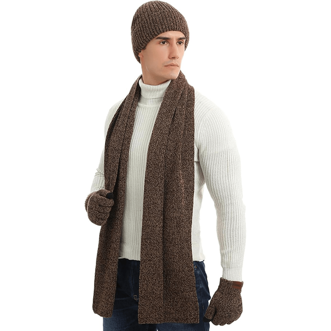 Men's Winter Beanie & Gloves Set - Victor - Luxyecs