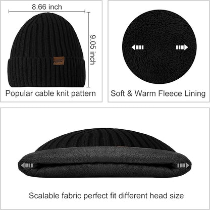 Men's Winter Beanie & Gloves Set - Victor - Luxyecs
