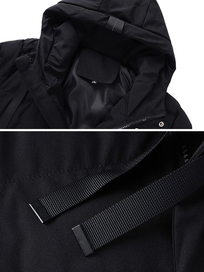 Men’s Winter Jacket | Long Hooded Puffer Coat - Luxyecs