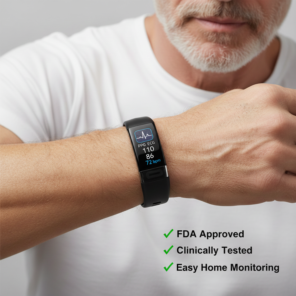 Smart Wristband Blood Pressure Monitor – ECG, Heart Rate, Oxygen Saturation & Sleep Tracker – FDA Approved