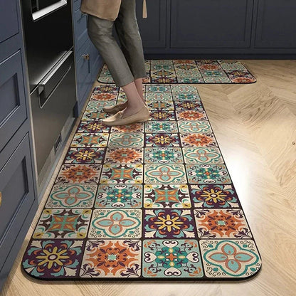 Non - slip Absorbent Bohemian Kitchen Mat - Luxyecs