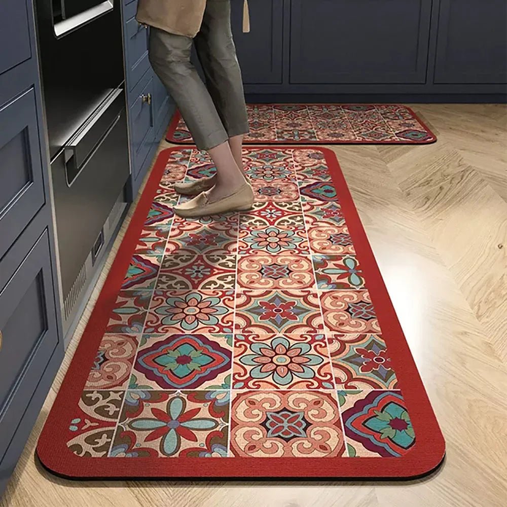 Non - slip Absorbent Bohemian Kitchen Mat - Luxyecs