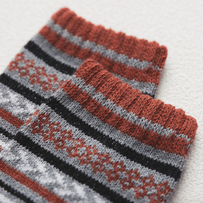 Nordic Winter Socks | Scandinavian Pattern Wool Blend - Luxyecs