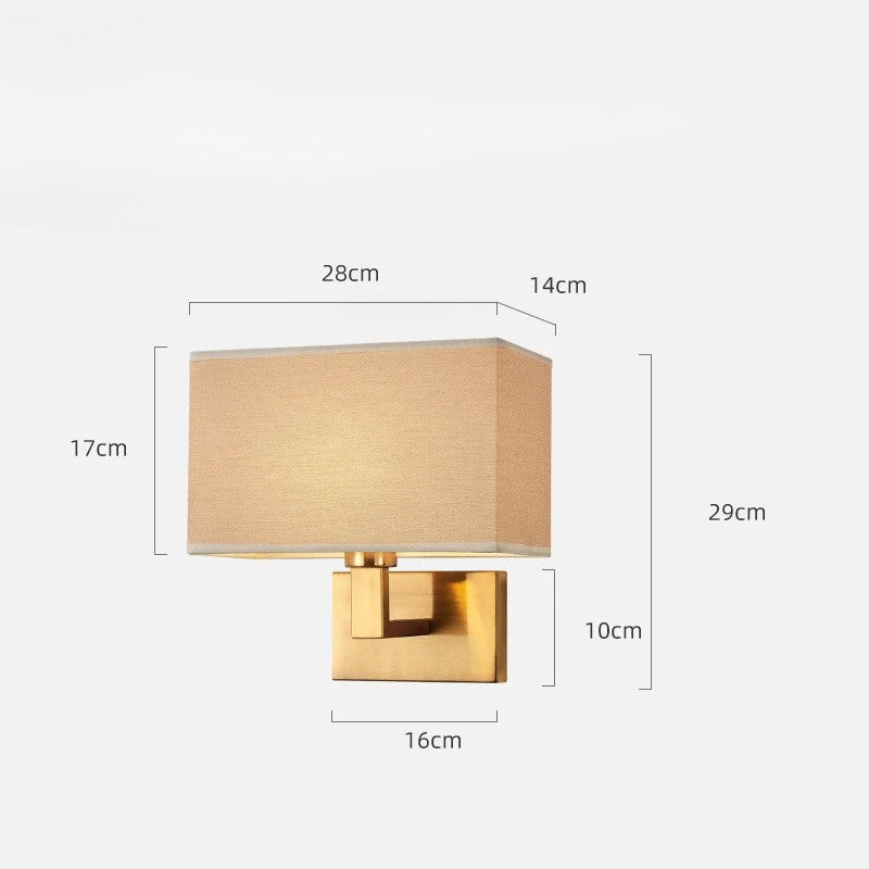 Modern Wall-Mounted Bedside Lamp with Fabric Shade