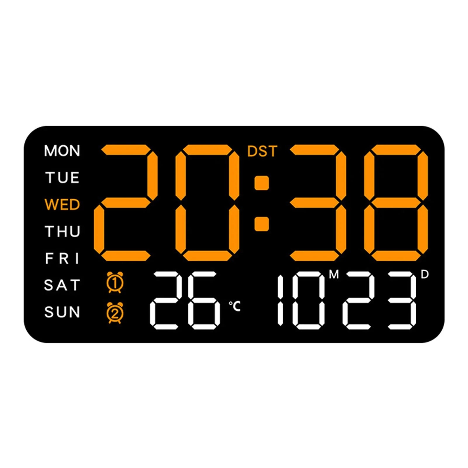 LED Digital Wall Clock | Large Display Time and Temperature