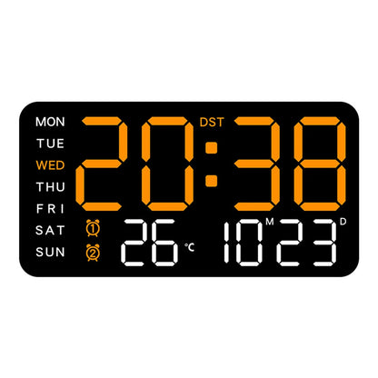 LED Digital Wall Clock | Large Display Time and Temperature
