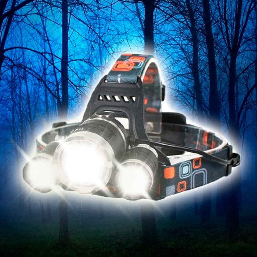 LED headlamp (powerful 5000 lumens) includes rechargeable batteries