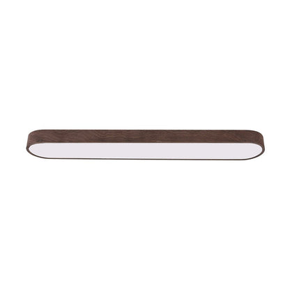 Nordic Light LED Ceiling Flush Mount | Oval Shape with Wood Accent