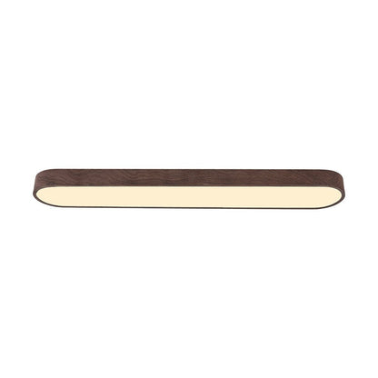 Nordic Light LED Ceiling Flush Mount | Oval Shape with Wood Accent