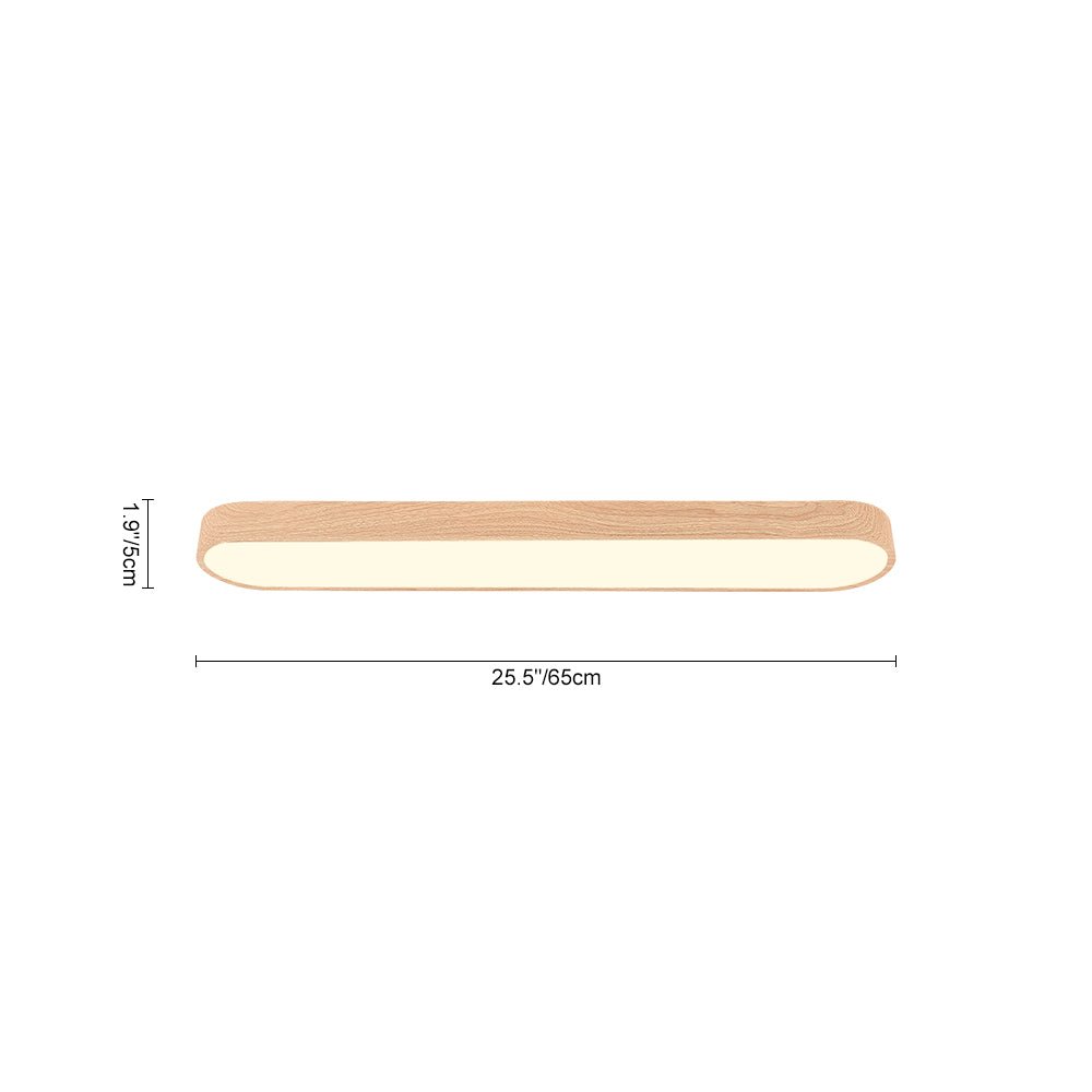 Nordic Light LED Ceiling Flush Mount | Oval Shape with Wood Accent