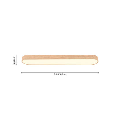 Nordic Light LED Ceiling Flush Mount | Oval Shape with Wood Accent