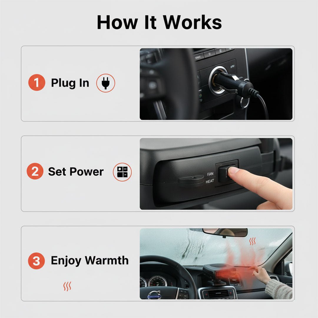 Portable Car Heater | Auto Defogger Fan - Luxyecs