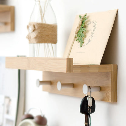 Cooper Wall Shelf | Stylish Storage Shelf with Hooks for Home Organization