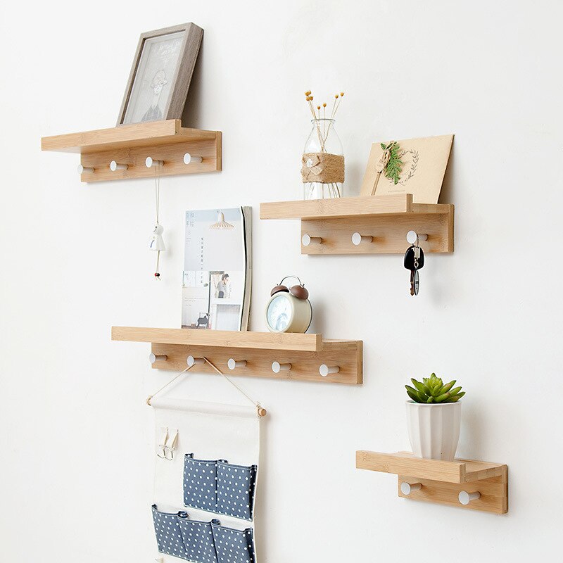 Cooper Wall Shelf | Stylish Storage Shelf with Hooks for Home Organization
