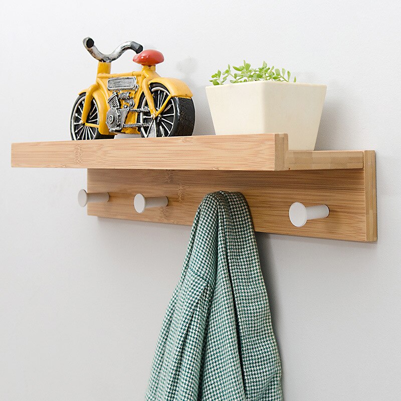 Cooper Wall Shelf | Stylish Storage Shelf with Hooks for Home Organization