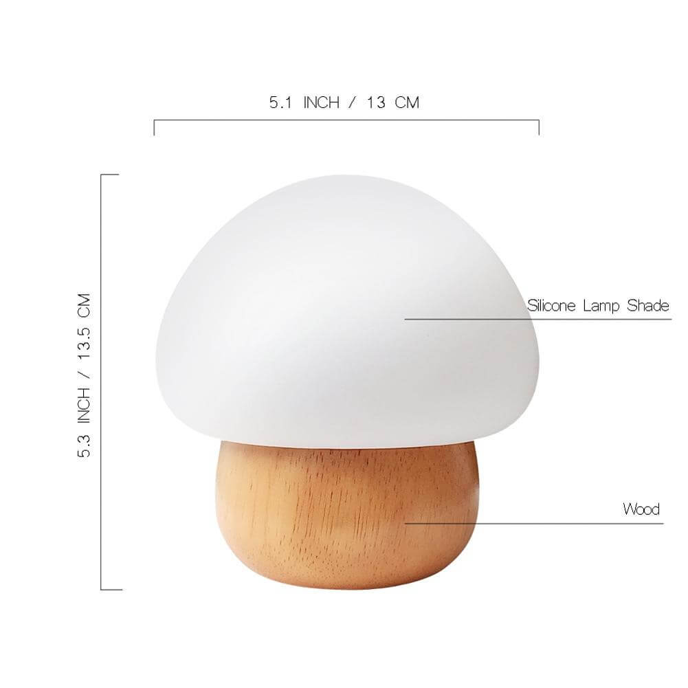 Wooden Mushroom Led Night Lamp