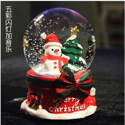 Creative LED Crystal Ball Music Box Glowing light Night Decor