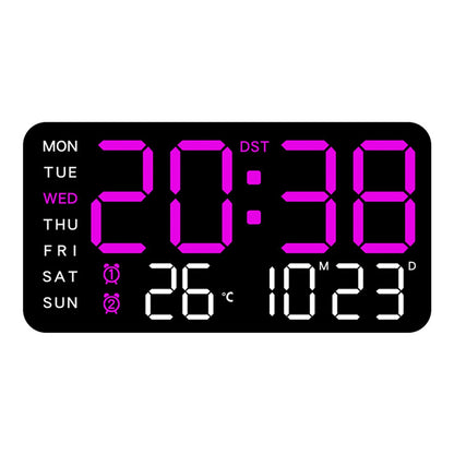 LED Digital Wall Clock | Large Display Time and Temperature