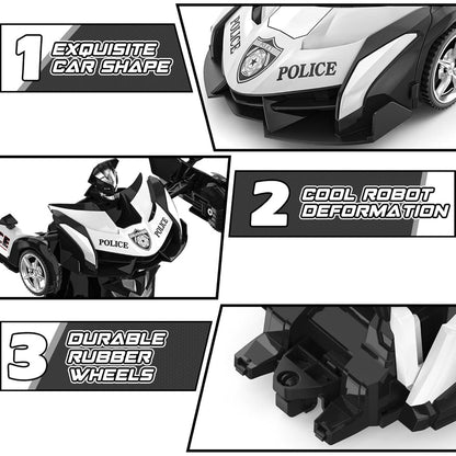 RC Car Kids Toy Transforming Robot Remote Control Vehicle Model - Luxyecs
