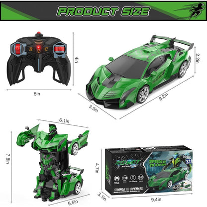 RC Car Kids Toy Transforming Robot Remote Control Vehicle Model - Luxyecs