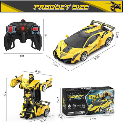 RC Car Kids Toy Transforming Robot Remote Control Vehicle Model - Luxyecs